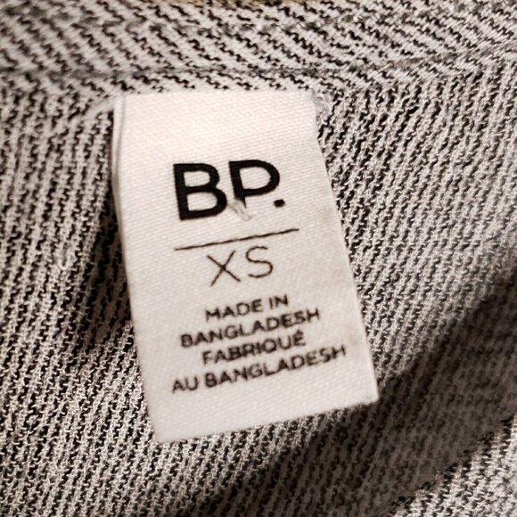 BP Womens Black White Micro Stripe Textured Flowy Ruffle Bottom Top XS - Picture 5 of 6